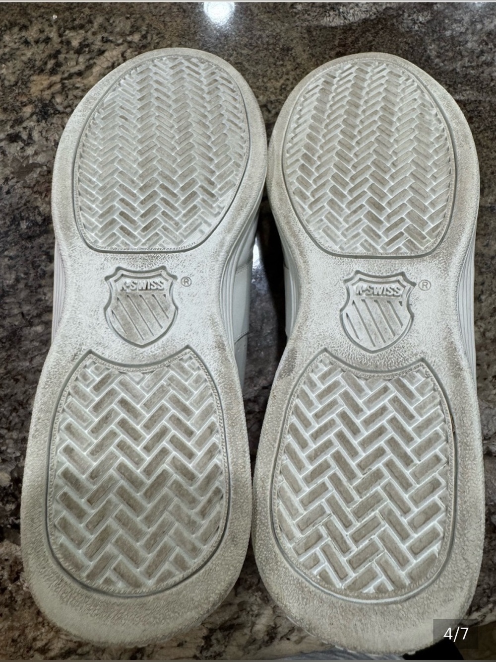 K-Swiss All-White Low Top Leather Tennis Shoes Size 10 - Excellent Condition! - Picture 7 of 7